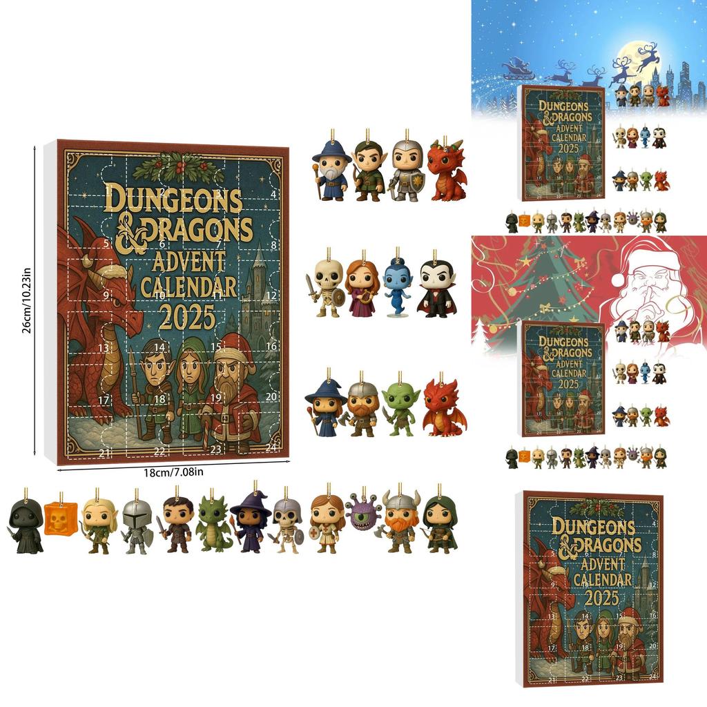 Dungeons Adventskalender mit Acryl-Dekorationen für Wichtelgeschenke