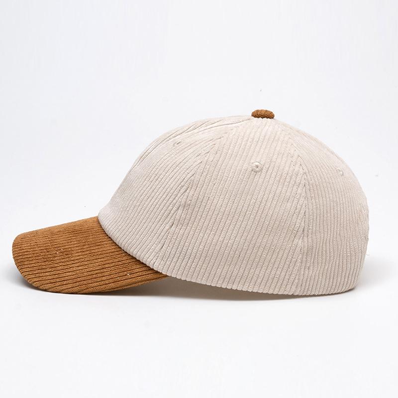 Baseballcaps Dame Høst Vinter Fargeblokk Kordfløyel Lappeteppe Caps Utendørs Solhatt