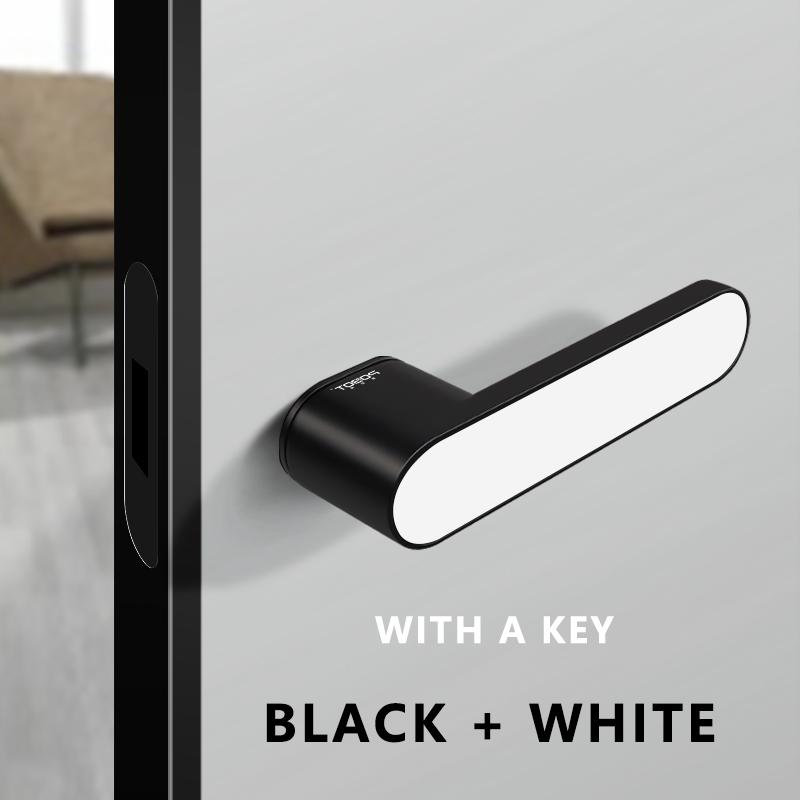 

Новый экологический дверной замок, магнитный, бесшумный, простой дверной замок, дверной замок для спальни, современная простая дверная ручка With a key-3-60mm