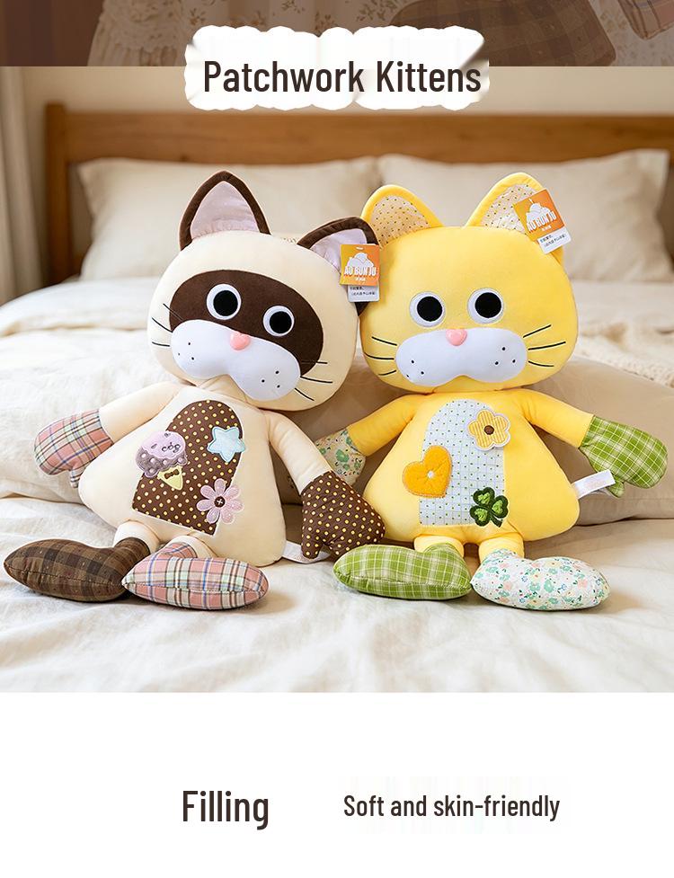 Kawaii Cat Plush Pillow - Cute Hugging Doll & Sleep Companion for Kids' Birthdays