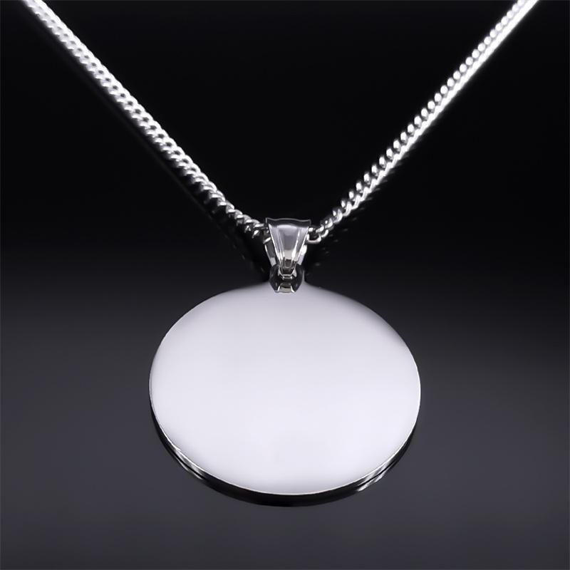 Yin Yang Cat Tai Chi Taoism Pendant Necklace for Women Men Stainless Steel Round Hip Hop Punk Chain Necklaces Jewelry N2521S05