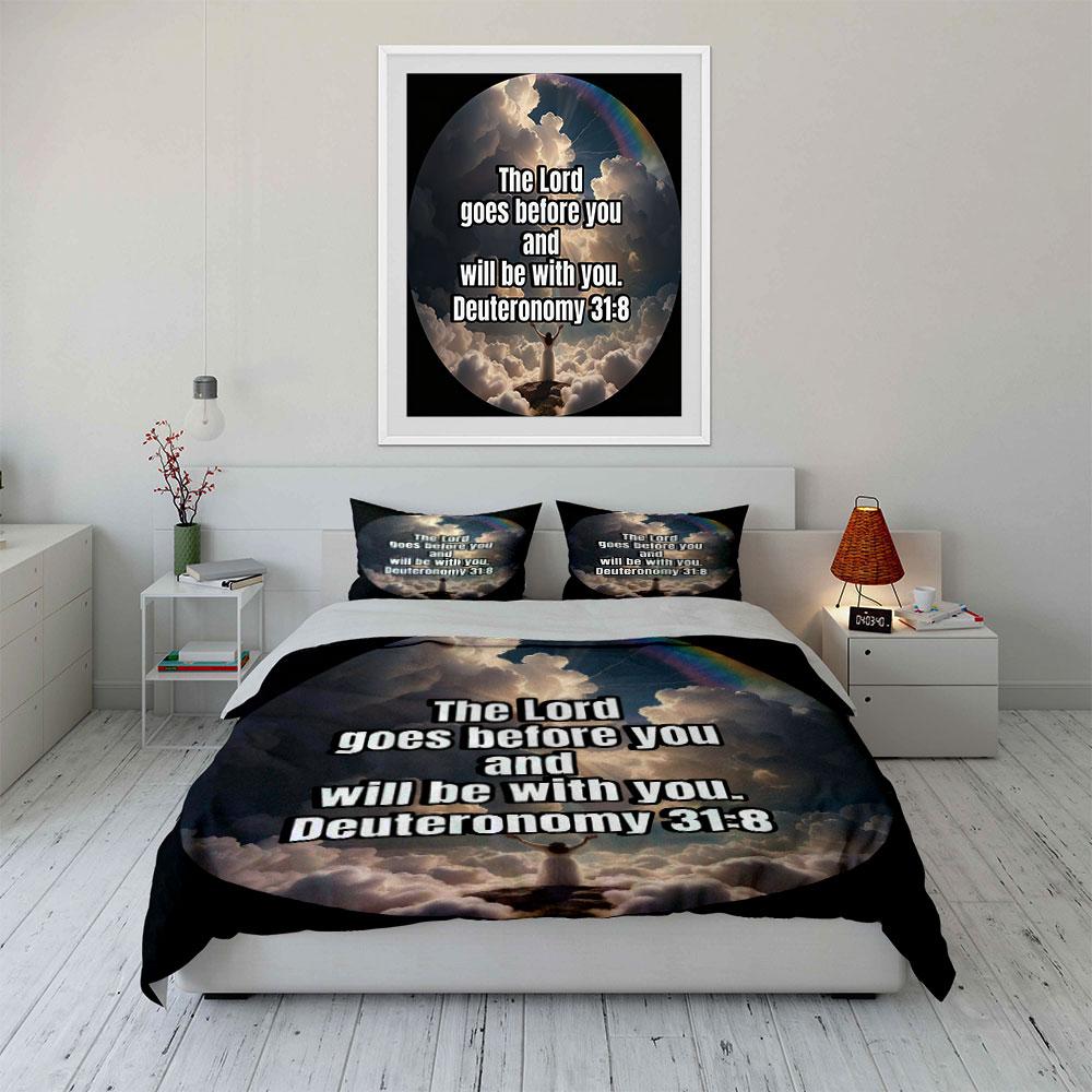 Inspirational Christian Quote Decor Soft Comfortable Duvet Cover Bedding Set Included 1*Duvet Cover & 2*Pillowcases, Gift