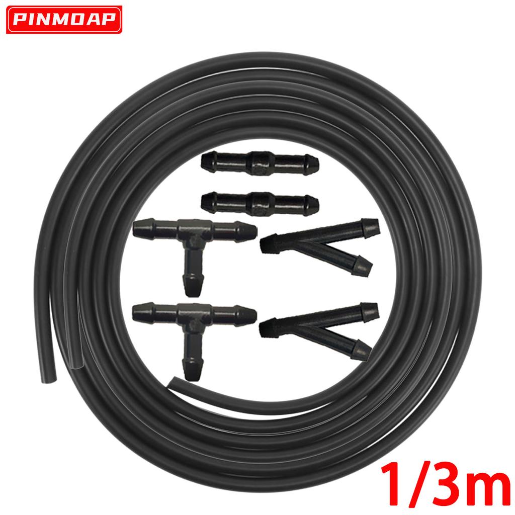 Windshield Wiper Washer Nozzle Hose with Connector Kit T Y I 3 Types Joint Windscreen Spray Jet Water Hose Fluid Tube Joiner