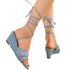 Fashion Shoes for Women 2024 Hot Sale Open Toe Ankle Straps Women's Sandals Summer Rome Cowboy Outdoor Casual Beach Wedge Sandals