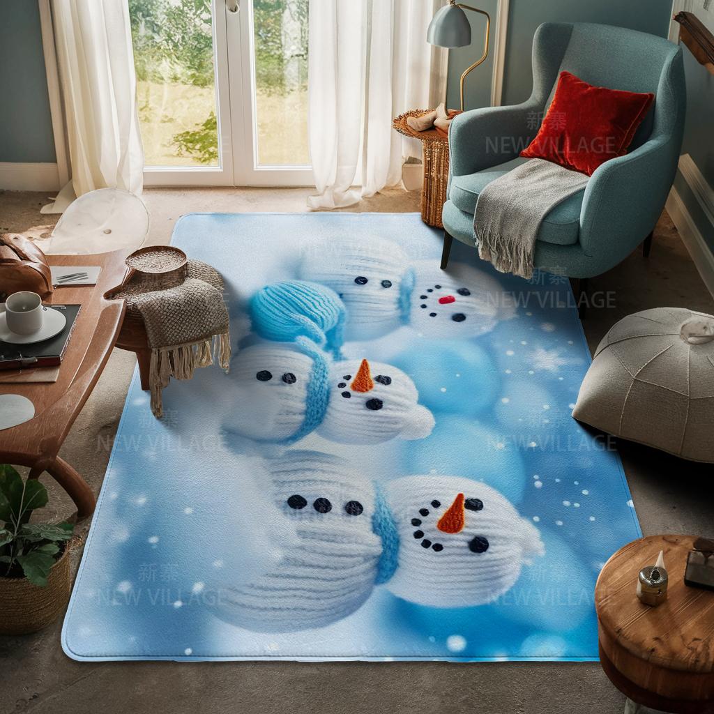 House Entrance Carpet Home Door Mat Living Room Bath Foot Bathroom Non-slip Water Absorption Rugs Bath Merry Christmas Winter