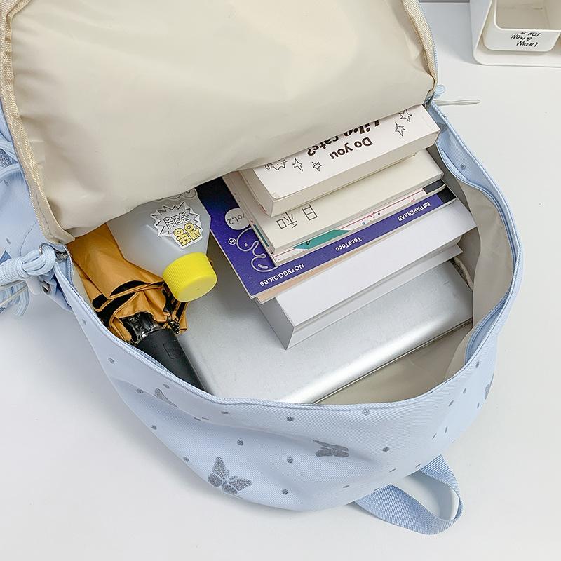 Schoolbag High Value Korean Version Ins Style Backpack Female Student Large Capacity Cute Cartoon Schoolbag Lightweight Simple Backpack