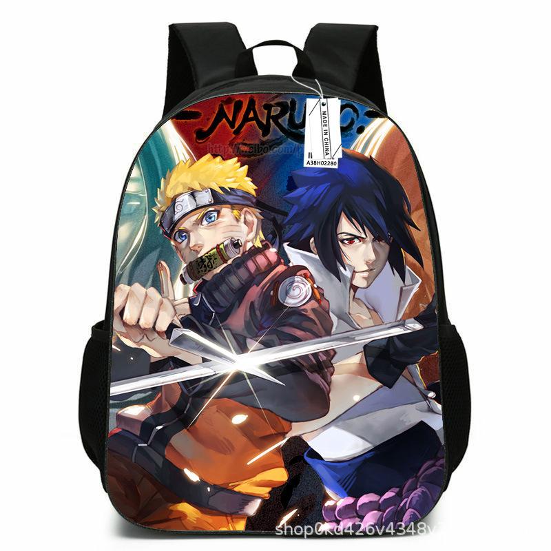 Naruto Peripheral Schoolbag Naruto Sasuke European and American Elementary and Middle School Students Backpack Cartoon Animation Computer Bag