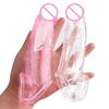 Reusable Penis Sleeve Extender Cock Rings Delay Ejaculation Penis Condoms Dick Silicone Glans Cover Enlargement Sex Toys for Men
