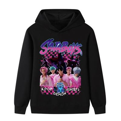B1229 Kids Boys Girls Sajaboys Kpop Rumi Zoey Mira Print Long Sleeves Hoodie