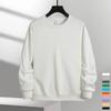 Moletom casual masculino de cor sólida com gola redonda, moletom clássico, pulôver, streetwear, manga comprida, moderno, padrão, swatershirt