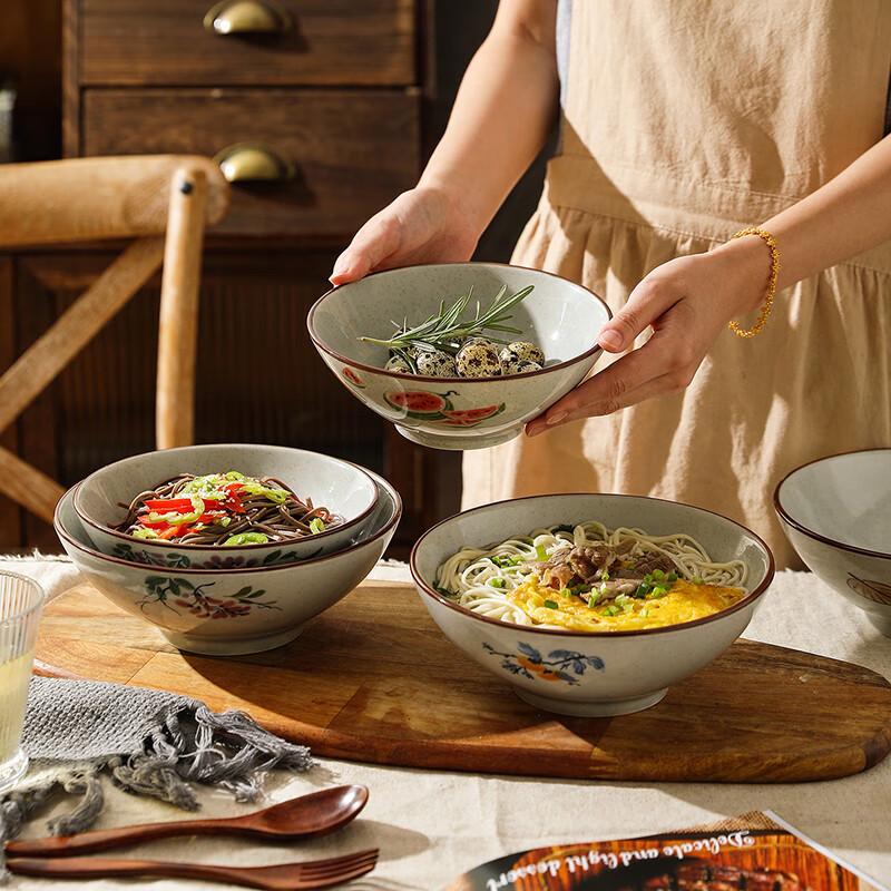 Sheli Chinese Style Underglaze Ceramic Noodle Bowl