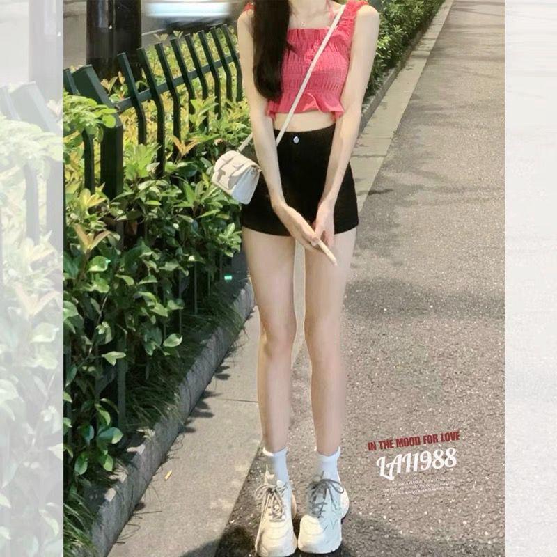 Leg Queen High-Waist Denim Shorts - Women's Slimming A-Line Hot Pants for Spring/Summer 2022
