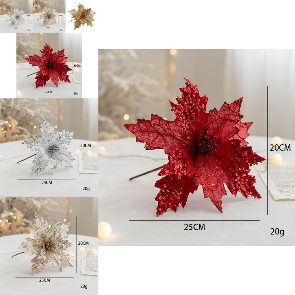 Beautifully Crafted Faux Flower Christmas Decoration In Luxurious Stylish Designs For Holidays