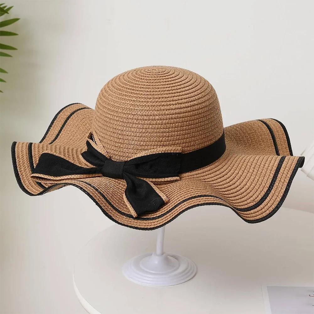 Ladies' Sun Hat Beach Shade Straw Hat, Suitable for Fresh Faces, Suitable for Travel, Multifunctional Sun Hat