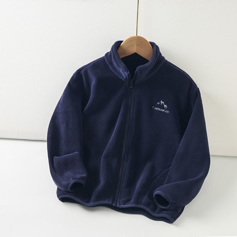 Kids Double Fleece Thickened Warm Casual Coat For Boys And Girls