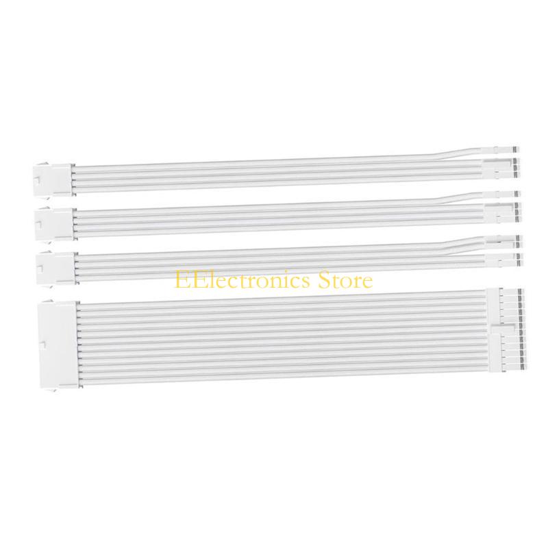 B03C PC 18AWG Power Extension Cable Set, SoftBraiding, 1x24Pin, 1x8Pin CPU, 2x8Pin PCIe with Combs for Easy Management, 30cm