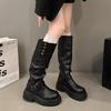Fashion Vintage Women Knee High Boots Autumn Winter Ladies Causal Thick Heel Knight Long Botas Zapatos De Mujer