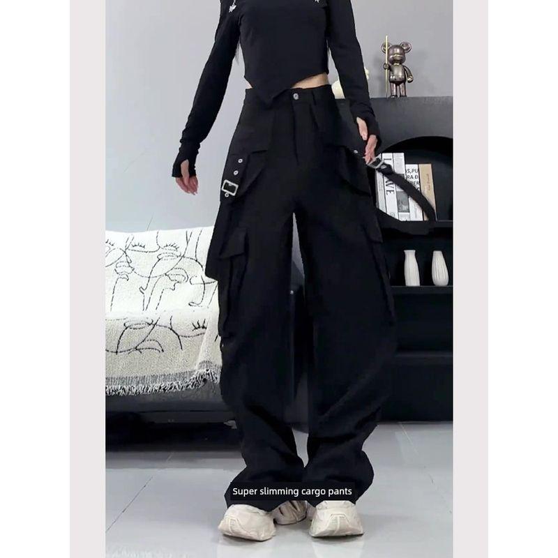 Black Jazz Dance Cargo Pants for Women 2026 New Spring Cool and Edgy Style Hiking Pants