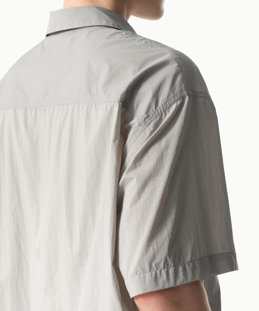 MUSINSA STANDARD [City Leisure] Lightweight Nylon Oversized Short Sleeve Shirt [Light Grey]