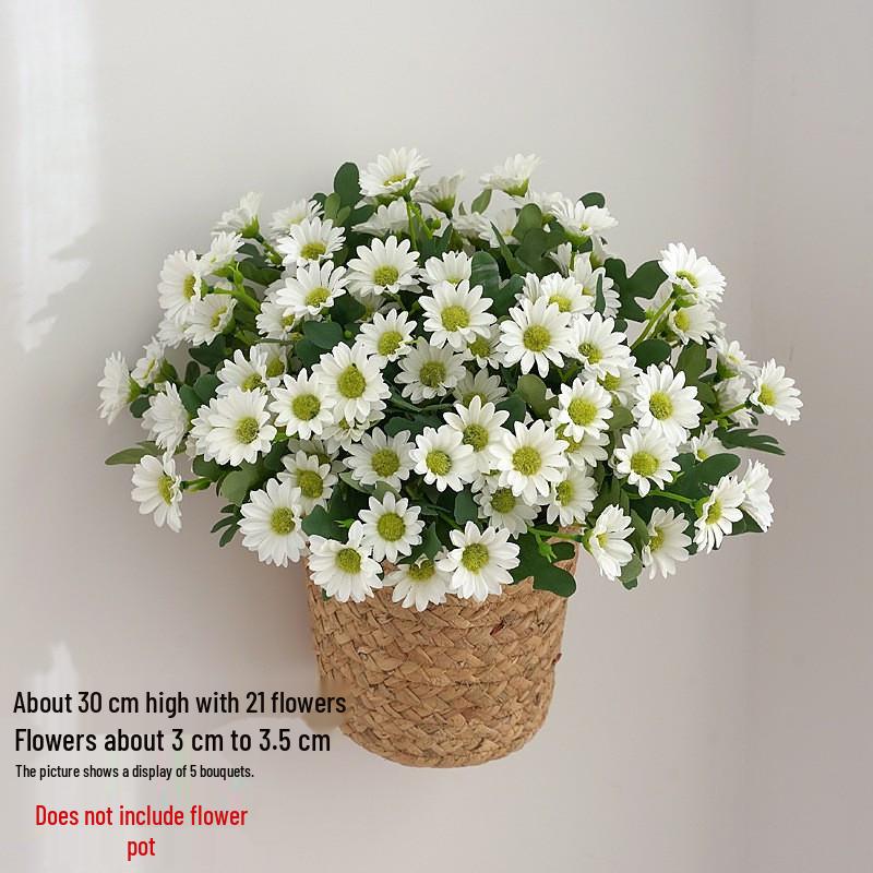 Little Daisy Chamomile Artificial Flower Arrangement - Dried Silk Bouquet for Table Decor and Photo Props.