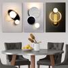 3 pezzi di tele decorative luminose a LED, design minimalista moderno, design creativo ad anello planetario, soggiorno, camera da letto, ingresso