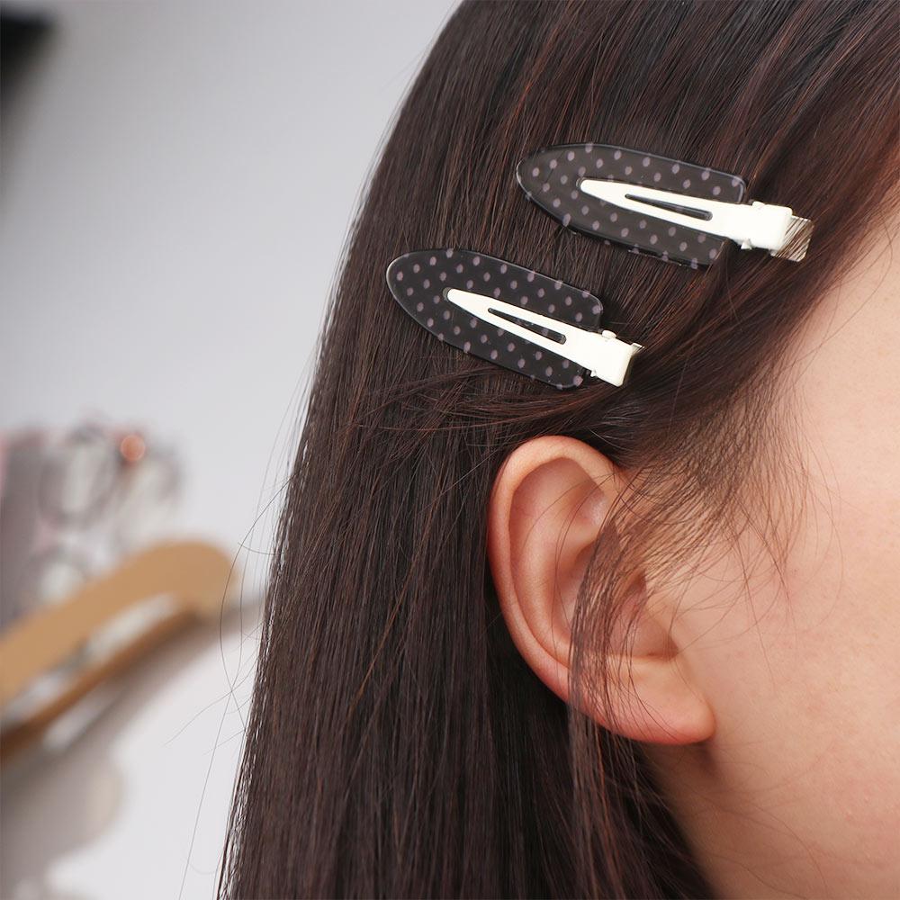 Black White Seamless Hairpin Polka Dot Hair Styling Accessories Acrylic Hair Clips Party Outfits