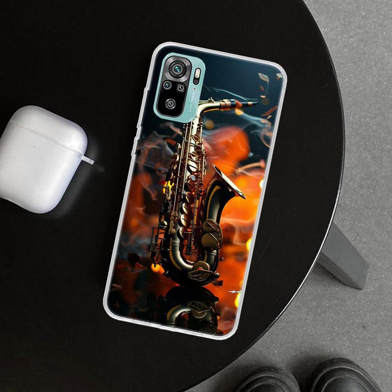 Music Saxophone Instrument Phone Case Cover for Xiaomi Redmi Note 15 14 13 12 11 Pro Plus 14S 12S 11S 11T 11E 10S 10 Customized