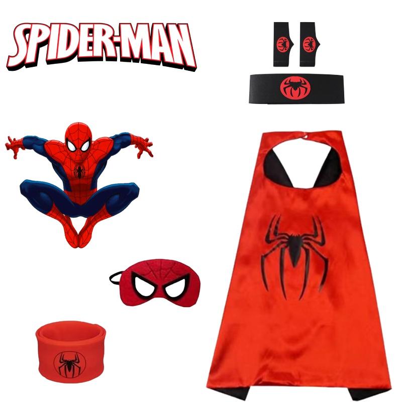 Spider-man Heldenumhang und Maske Halloween Cartoon Anime Launcher Handschuh Uhr Set