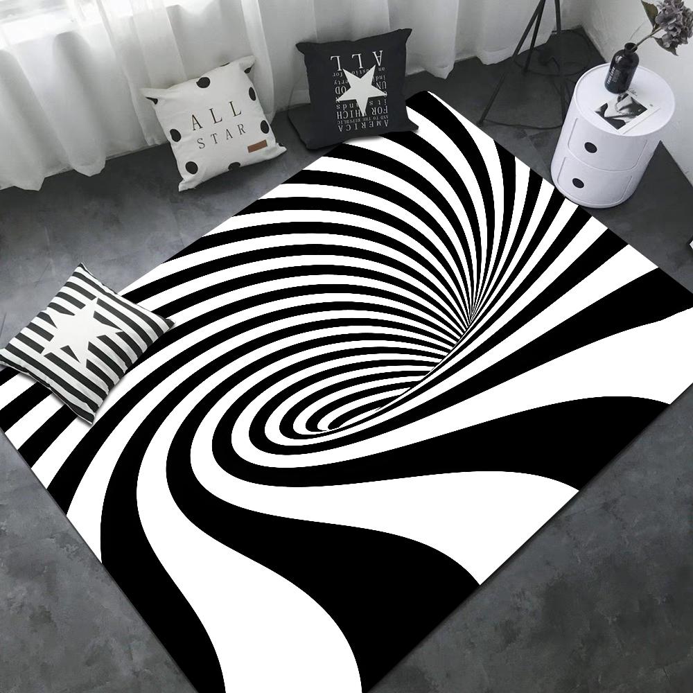 3D Vortex Illusion Fußmatte Waschbar Rutschfest Wohnzimmer Sofa Stühle Bereichsmatte Küche Fußmatte Bereichsteppich