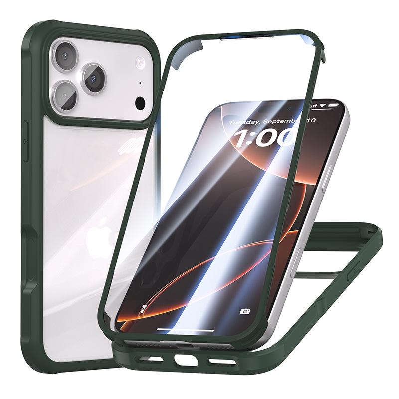 

Прозрачный противоударный чехол для iPhone 17 Pro Max с двухсторонним стеклом для Apple 16 Pro iPhone 15 Pro