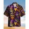 New Hawaii Spring/Summer Fashion Leisure Street Walk Tourist Beach Printed Full Open Short Sleeve Button Shirt