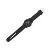 Electronic Analog Wrist Watch Round Nylon Strap Military Wristwatch (Black)