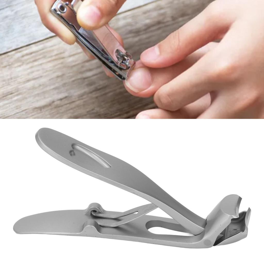 Angled Head Nail Clipper Wide Jaw Opening Fingernail Clipper Ergonomic Toenail Trimmer With Nail File for Seniors Thick Nails Large