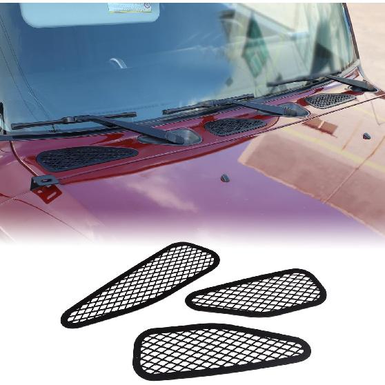 Aunginsy Car Front Hood Air Vent Cover Trim Compatible with Toyota FJ Cruiser 2007-2021+ Car Front Engine Hood Vent Outlet Protection Mesh Exhaust