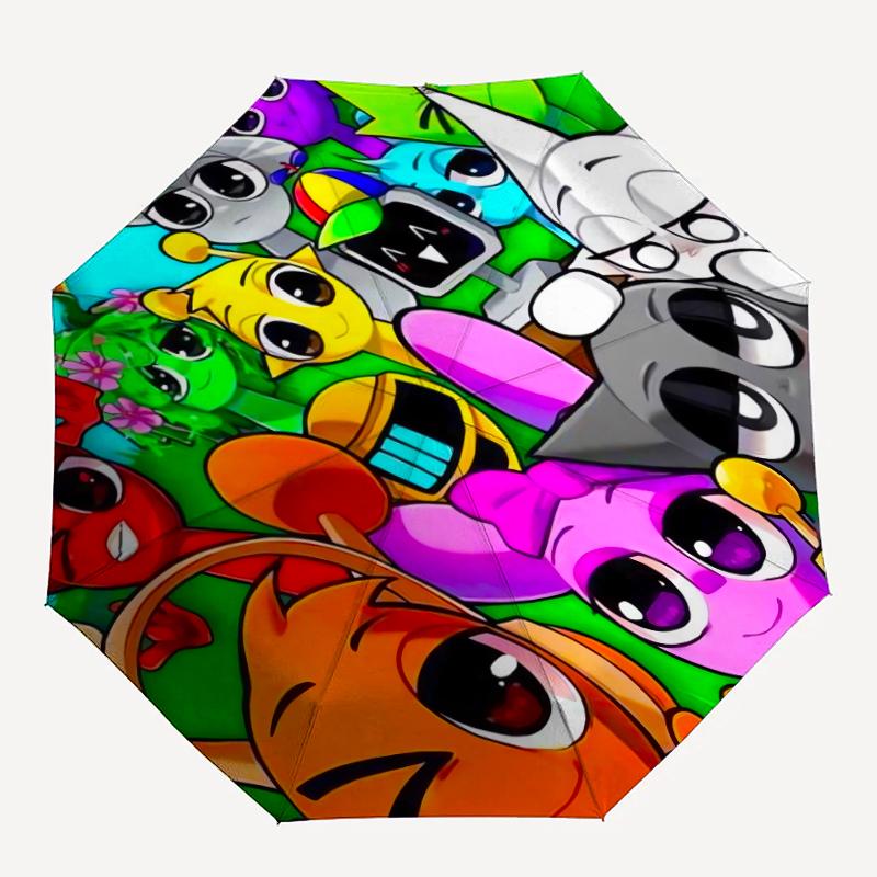 Sprunki Theme Automatic Umbrella, Lightweight & Portable, 8 Rib, Perfect for Outdoor Travel, Birthdays, Christmas, Gifts.