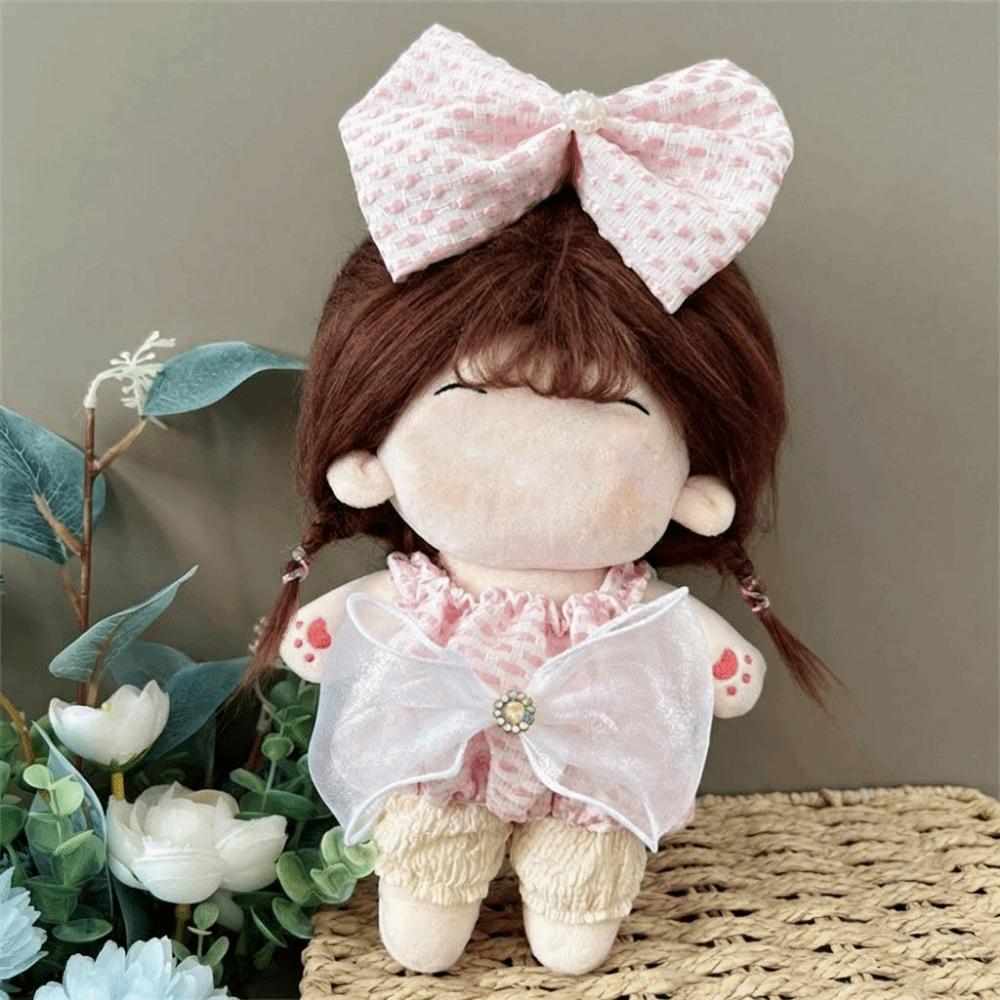 20CM Miniatur Anzug Mehrfarbig Puppen Kopfschmuck Kleid Set Spielzeug Puppen Kleidung Baumwolle Gefüllte Puppe