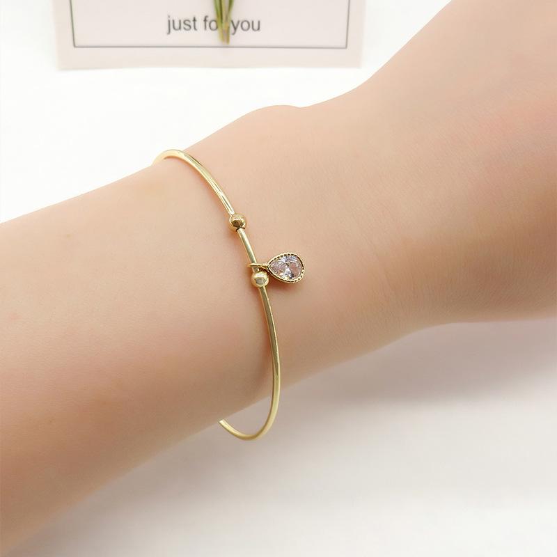 

Европейский и американский INS стиль легкая роскошь капля воды циркон регулируемый минималистичный ретро модный браслет. 14k золотой