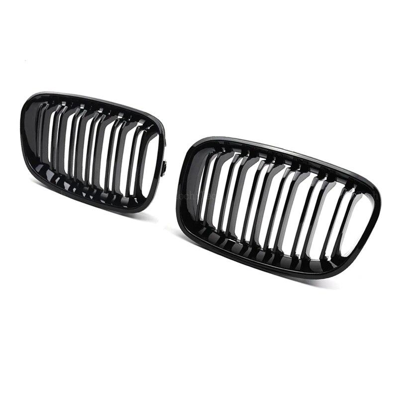 Auto-Frontstoßstangengitter, Nieren-Racing-Grill für BMW 1er F20 F21 Pre-LCI 2011–2015, Zubehör, Doppellamellen-Ersatz