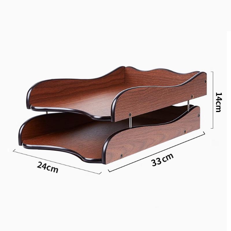 Wooden Desktop File Holder & Vertical Book Stand Organizer