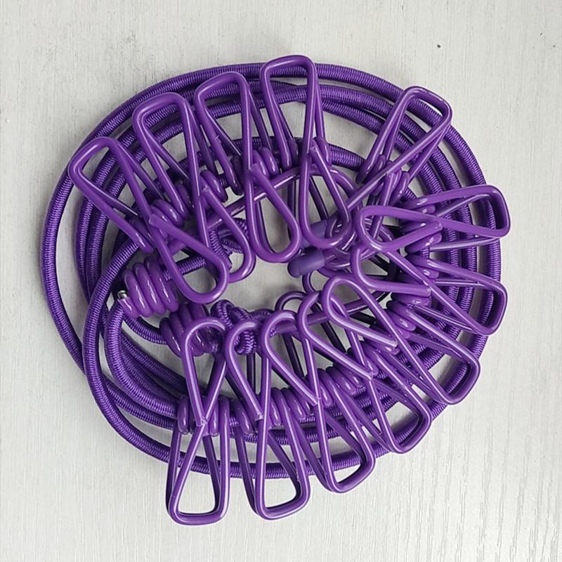 

Cloth Hanging Line for Outdoor Portable Clothing Clothesline with 12 Clips Retractable Laundry Dryer Clothes Rope Drying Rack 180cm фиолетовый