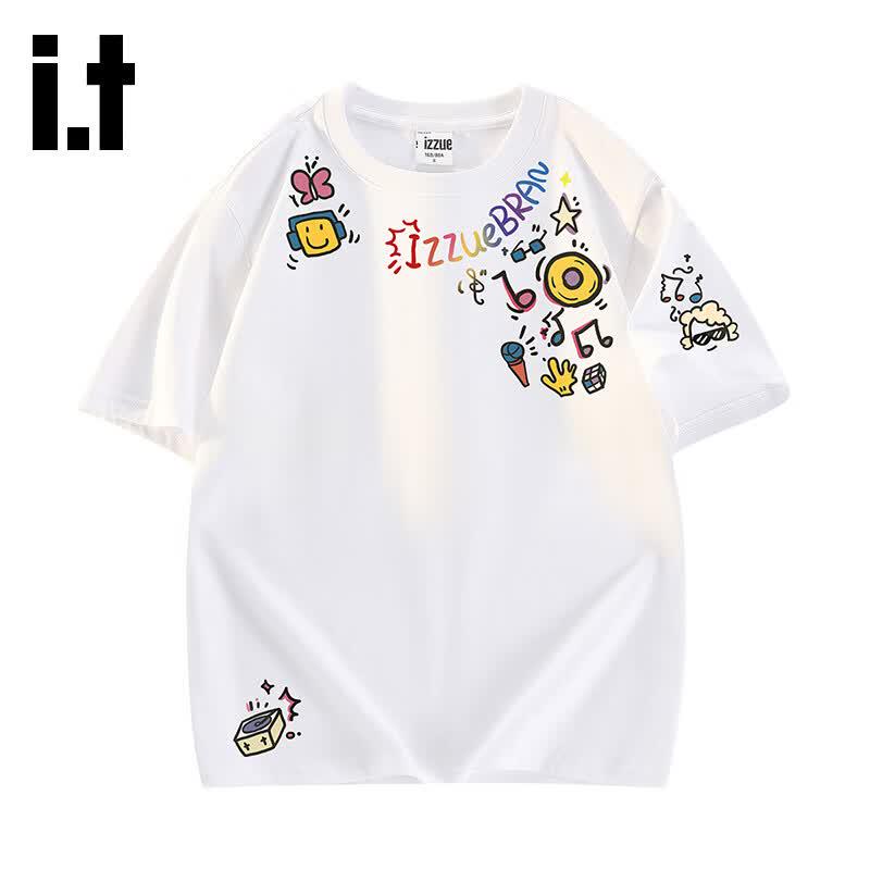 Izzue Unisex Cotton Round Neck Loose Fit Printed T-Shirt