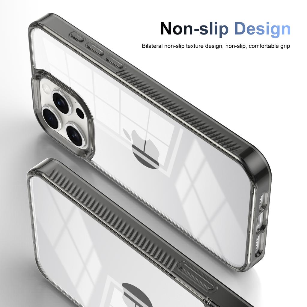 For iPhone 14 Pro Max Clear Phone Case TPU PC Anti-Slip Drop-Proof Back Cover