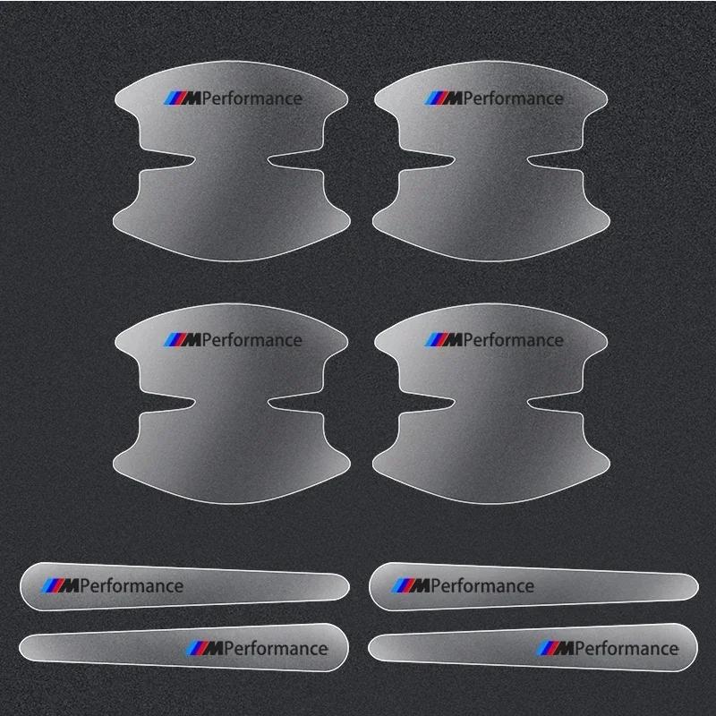 8x PVC Transparent Car Door Handle Wrist Bowl Trim Stickers For BMW 1 3 5 Series X1 X4 X5 X7 G20 G38 F20 F39 F48 E46 E60 E36 E39