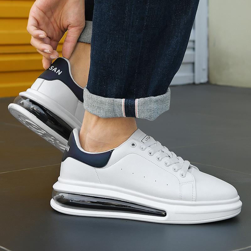 Small white shoes men thick sole casual board shoes with Korean version of the trend cushioned air cushion sports shoes