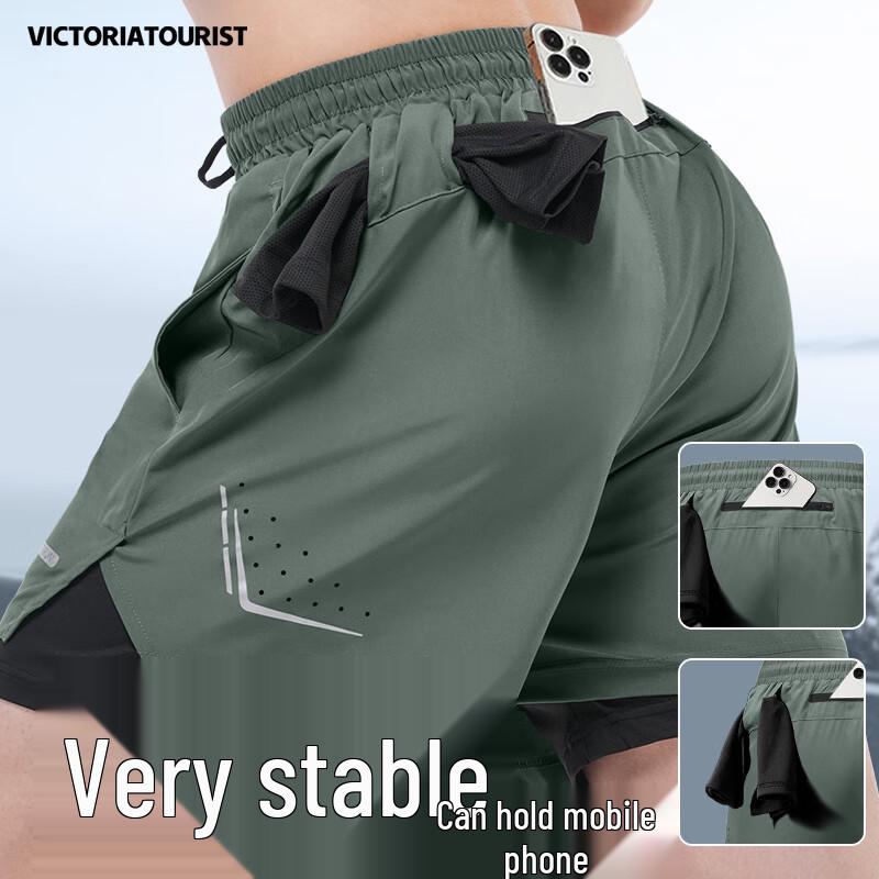 VICTORIATOURIST Men s Women s 2-in-1 Quick-Dry Running Shorts 3XL