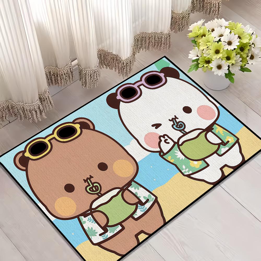 kawaii cartoon art bear d-dudu b-bubu small carpet Rug Carpet Home Decor Bedroom Mat Hallway Balcony Entrance Doormat Decoration