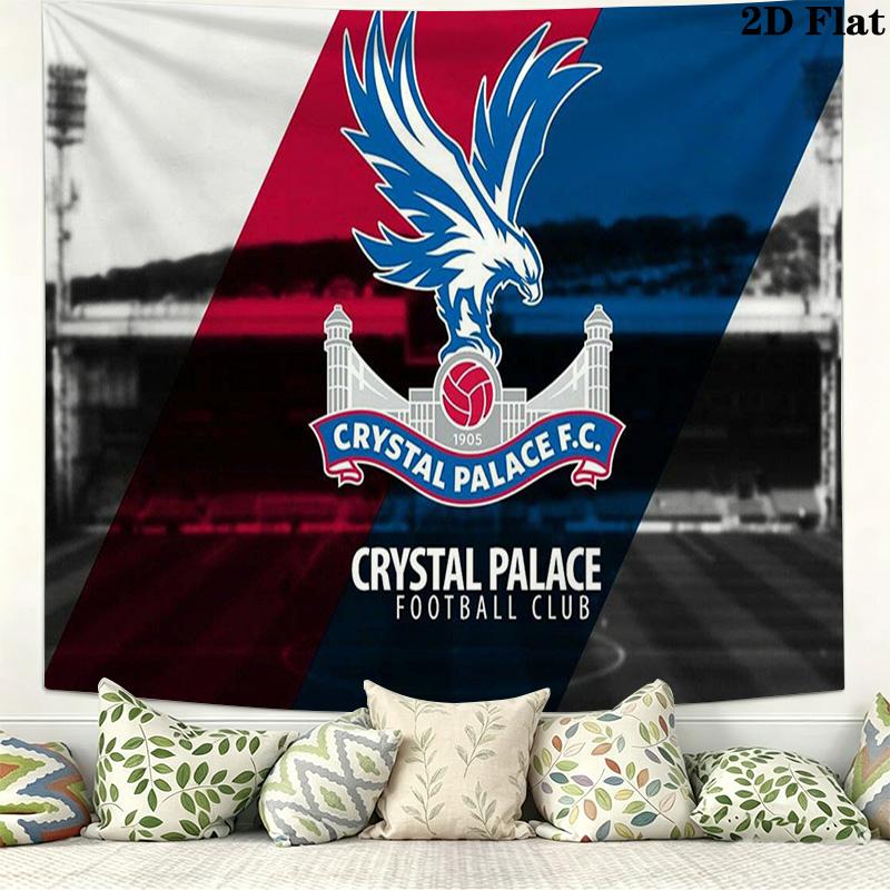 Tenture murale Crystal Palace FC Accrochage mural esthétique Couverture en tissu imprimé Tapisseries décoratives pour chambre à coucher salon Décoration d'intérieur
