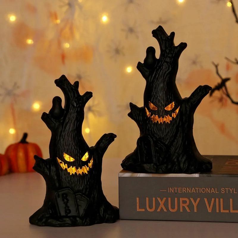 1/5PCS Halloween Ghost Tree Lights Horror Black Glow LED Candle Lamp for Kids Gift Halloween Party Atmosphere Decoration Props