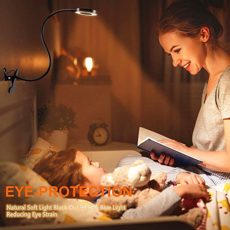 1Pc LED Desk Lamp Eye Protection Student Reading Manicure Face Tattoo Embroidery Eyebrow Selfie Fill Light Magnifying Glass Desktop Clip Lamp