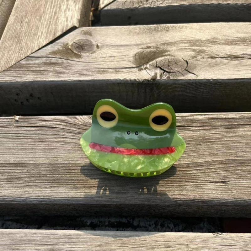 Frog Shape Hair Claw Clip Y2K Fun Frog Hair Catch Cute Ponytail Holder Hair Catch Y2K Headress for Women Girls Ladies
